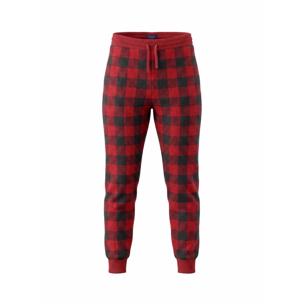 American Eagle Red Christmas Plaid Pajama Jogger Pants size L Thick And Warm